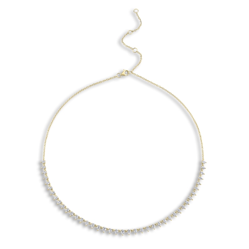 Main Image 1 of Shy Creation Diamond Necklace 2-5/8 ct tw Pear 14K Yellow Gold 18" SC55019849