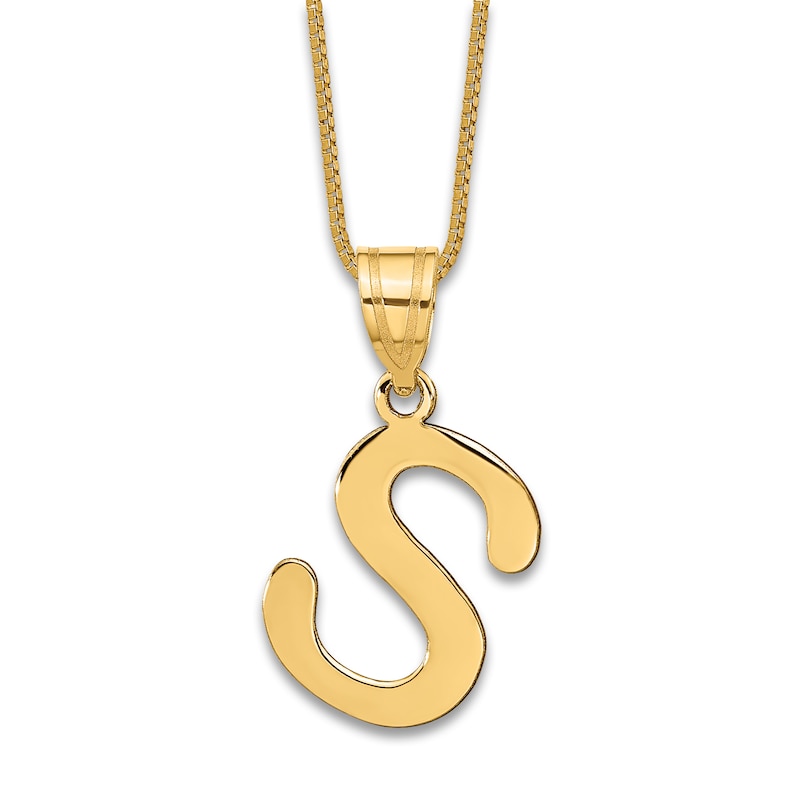 Main Image 1 of Initial S Necklace 14K Yellow Gold 18"