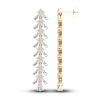 Thumbnail Image 2 of Lab-Grown Diamond Dangle Earrings 4-3/4 ct tw Princess/Baguette/Pear 14K Yellow Gold