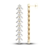 Thumbnail Image 1 of Lab-Created Diamond Dangle Earrings 4-3/4 ct tw Princess/Baguette/Pear 14K Yellow Gold