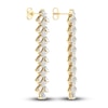 Thumbnail Image 3 of Lab-Grown Diamond Dangle Earrings 4-3/4 ct tw Princess/Baguette/Pear 14K Yellow Gold
