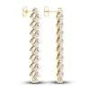 Thumbnail Image 2 of Lab-Created Diamond Dangle Earrings 4-3/4 ct tw Princess/Baguette/Pear 14K Yellow Gold