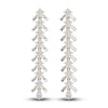 Thumbnail Image 4 of Lab-Grown Diamond Dangle Earrings 4-3/4 ct tw Princess/Baguette/Pear 14K Yellow Gold