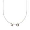 Thumbnail Image 1 of Juliette Maison Black Diamond Station Name Necklace 1/2 ct tw Round 10K Rose Gold