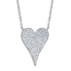 Thumbnail Image 1 of Shy Creation Diamond Heart Necklace 3/8 ct tw Round 14K White Gold 18" SC55002481