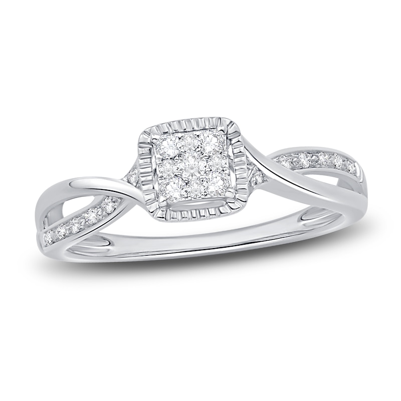 Main Image 1 of Diamond Promise Ring 1/6 ct tw Round 10K White Gold
