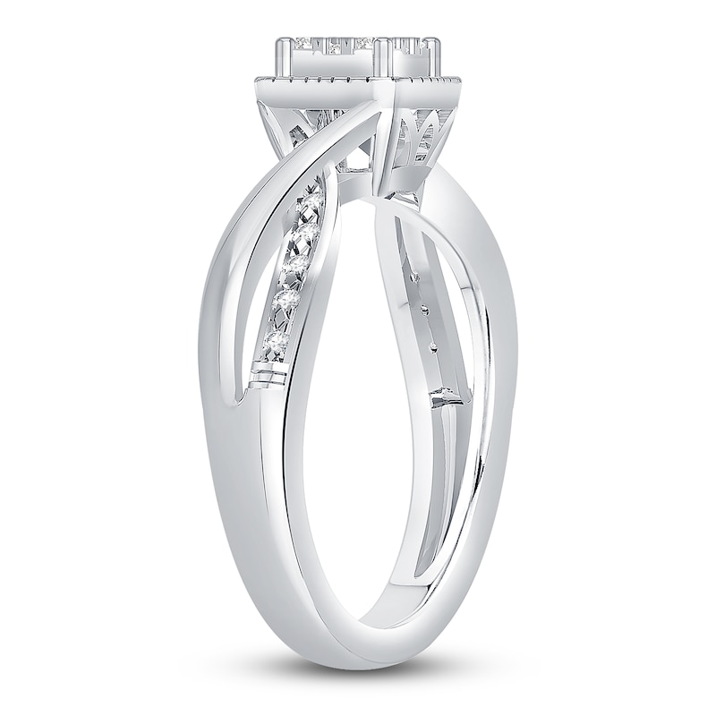 Main Image 2 of Diamond Promise Ring 1/6 ct tw Round 10K White Gold