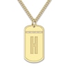 Thumbnail Image 1 of Men's Personalized Initial Pendant Necklace Diamond Accents Yellow Gold-Plated Sterling Silver 20"