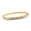 Thumbnail Image 1 of Diamond-Cut Satin Hinged Bangle Bracelet 14K Yellow Gold 7.5"