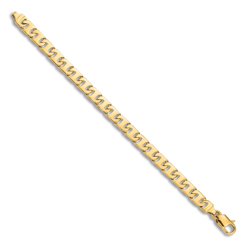 Main Image 2 of Men's Solid High-Polish Anchor Link Bracelet 14K Yellow Gold 8"