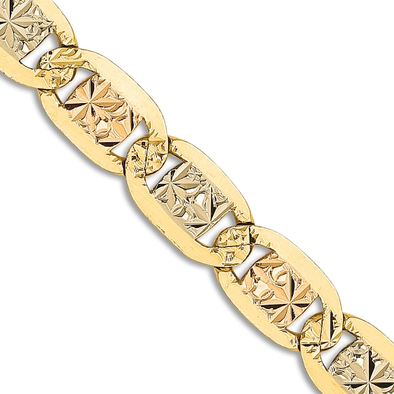 Mens Solid Valentino Chain Necklace 14K TwoTone Gold 22 465mm