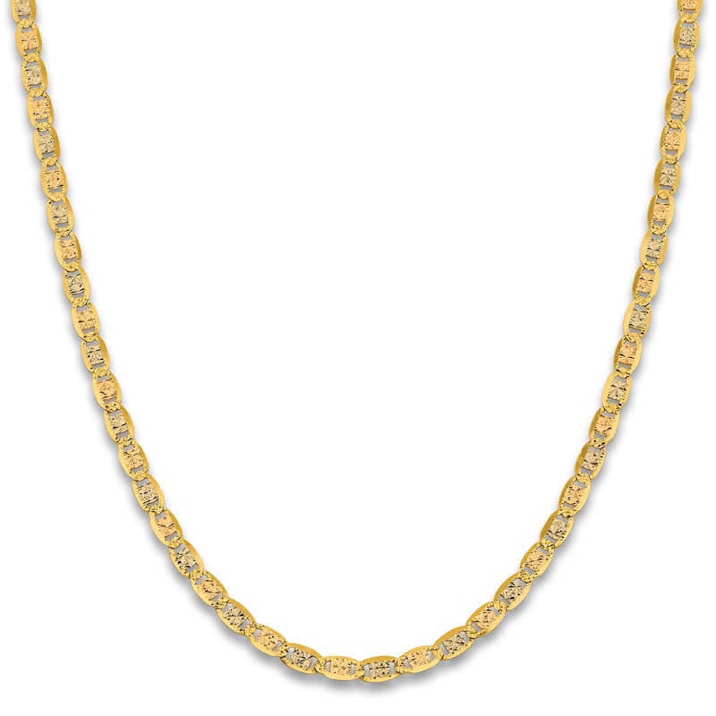 Main Image 2 of Men's Solid Valentino Chain Necklace 14K Two-Tone Gold 22" 4.65mm