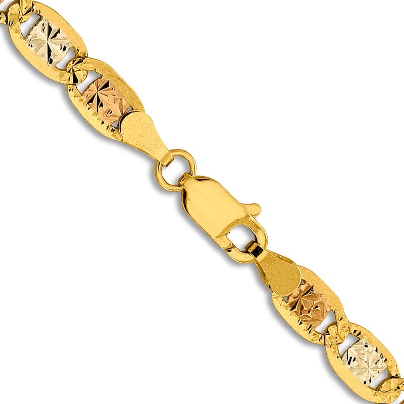 Main Image 3 of Men's Solid Valentino Chain Necklace 14K Two-Tone Gold 22" 4.65mm