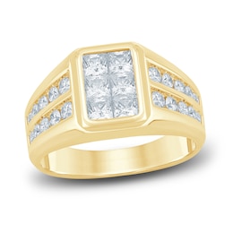 Men's Diamond Wedding Band 2 ct tw Square-cut/Round 14K Yellow Gold