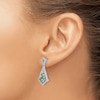 Natural Emerald Dangle Earrings 5/8 ct tw Diamonds 14K White Gold