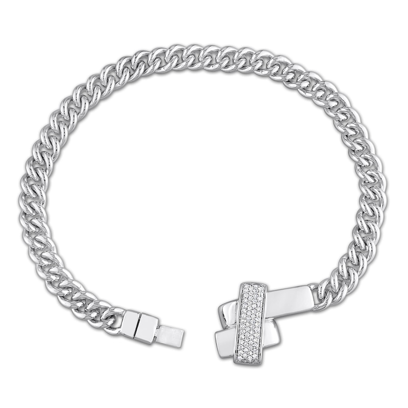 Y-Knot Men's Diamond Bracelet 1/3 ct tw Round Sterling Silver