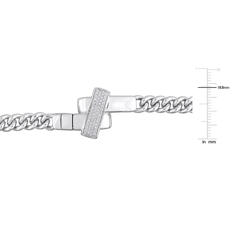 Main Image 3 of Y-Knot Men's Diamond Bracelet 1/3 ct tw Round Sterling Silver