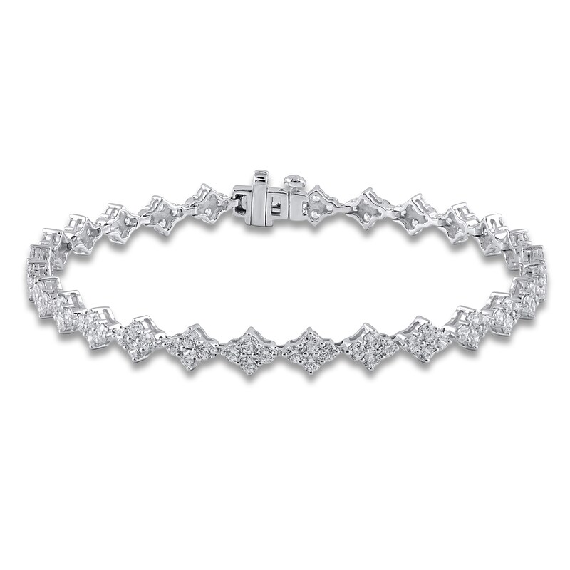 Diamond Tennis Bracelet 4-3/4 ct tw Round 14K White Gold 7"