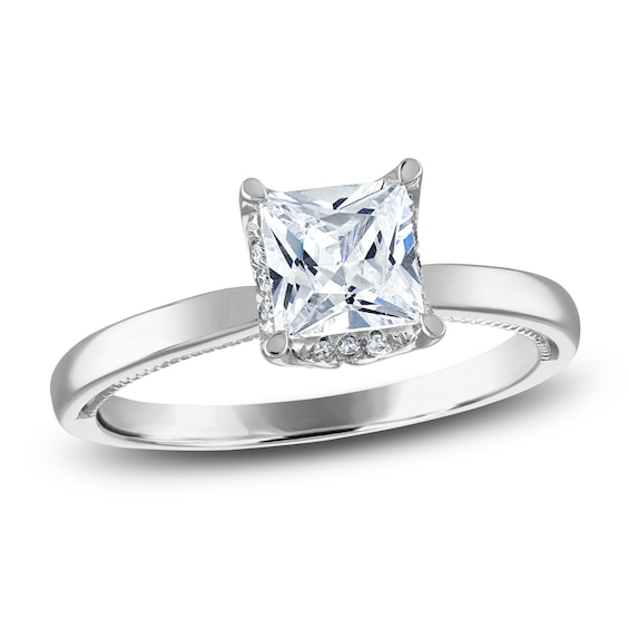 Diamond Engagement Ring 1-1/6 ct tw Princess/Round Platinum