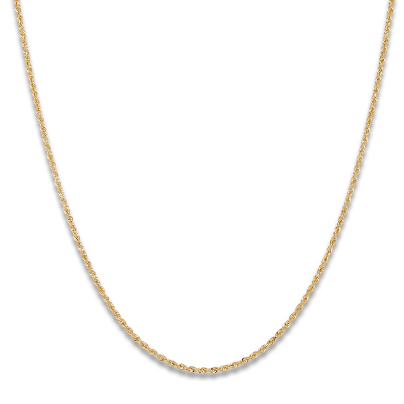 Solid Glitter Rope Necklace 14K Yellow Gold 18
