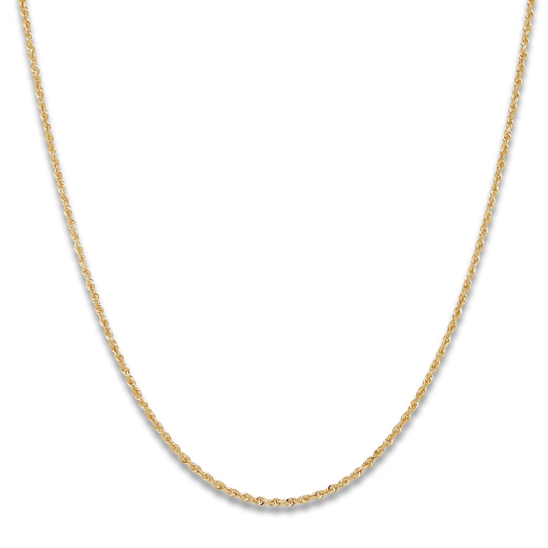 Main Image 1 of Solid Glitter Rope Necklace 14K Yellow Gold 18" 2mm