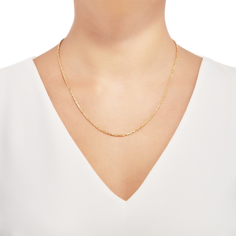Main Image 3 of Solid Glitter Rope Necklace 14K Yellow Gold 18" 2mm