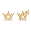 Thumbnail Image 2 of Children's Diamond Crown Stud Earrings 1/15 ct tw Round 14K Yellow Gold