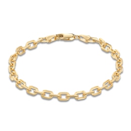 LUSSO by Italia D'Oro Men's Hollow Anchor Link Bracelet 14K Yellow Gold 8&quot;