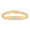 Thumbnail Image 1 of Diamond Cuban Link Station Bracelet 1/5 ct tw Round 14K Yellow Gold 7"