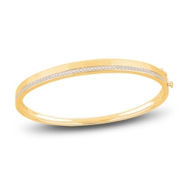Diamond Pave Bangle Bracelet 1/2 ct tw Round 14K Yellow Gold