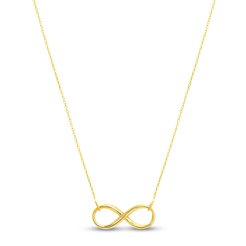 Main Image 1 of Adjustable Infinity Necklace 14K Yellow Gold 16"
