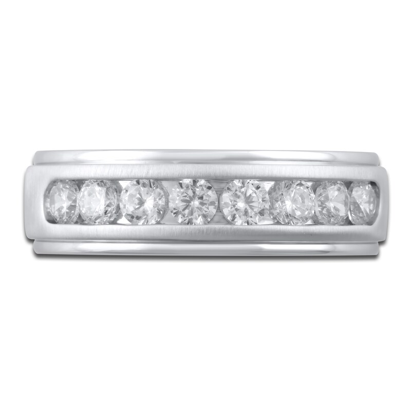 Main Image 3 of Men's Lab-Grown Diamond Anniversary Ring 1 ct tw Round 14K White Gold
