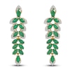 Thumbnail Image 1 of Natural Emerald Drop Earrings 1/4 ct tw Diamonds 14K Yellow Gold