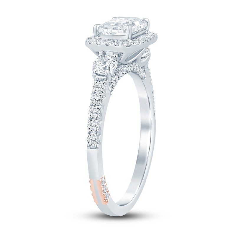 Main Image 2 of Pnina Tornai Lab-Grown Diamond Engagement Ring 1-5/8 ct tw Emerald/Round 14K White Gold