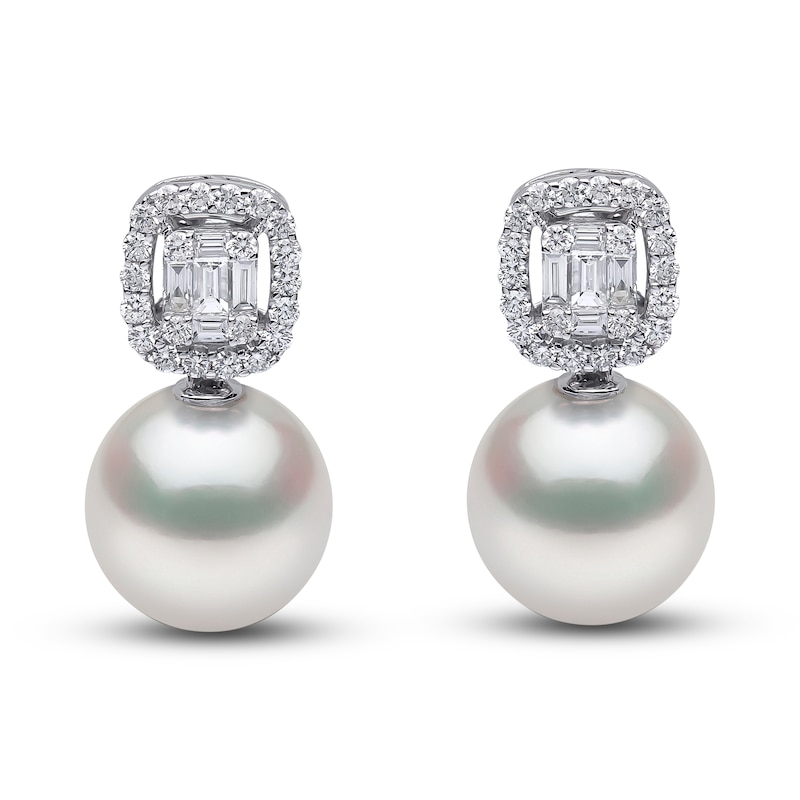 Yoko London South Sea Cultured Pearl Earrings 5/8 ct tw Diamonds 18K White Gold
