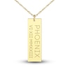 Thumbnail Image 0 of High-Polish Personalized Name & Number Dog Tag Necklace 14K Yellow Gold