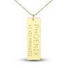 Thumbnail Image 1 of High-Polish Personalized Name & Number Dog Tag Necklace 14K Yellow Gold