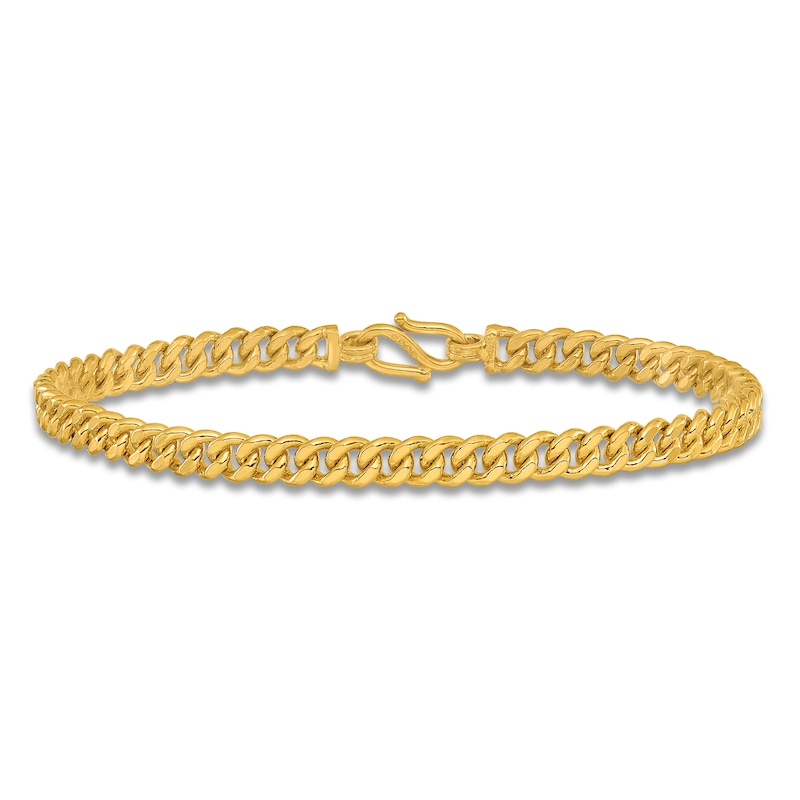 Main Image 1 of Men's Curb Chain Bracelet 24K Yellow Gold 8" 7.2mm