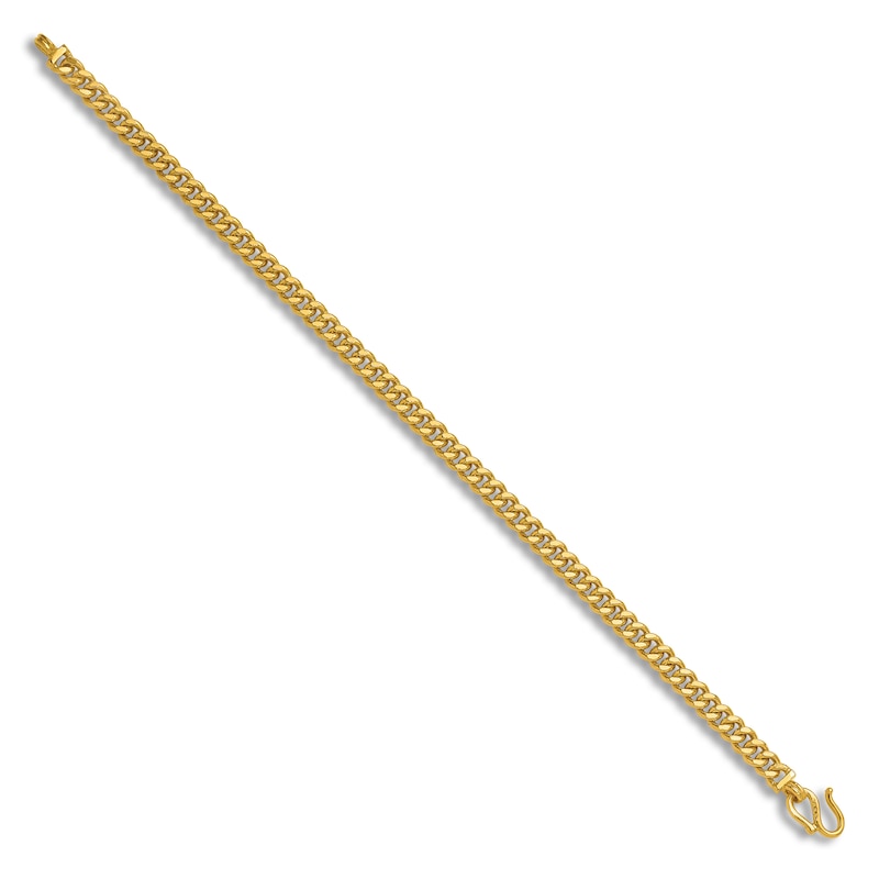 Main Image 2 of Men's Curb Chain Bracelet 24K Yellow Gold 8" 7.2mm