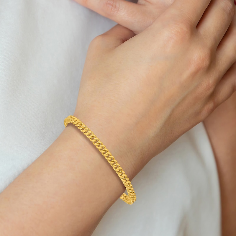 Main Image 5 of Men's Curb Chain Bracelet 24K Yellow Gold 8" 7.2mm
