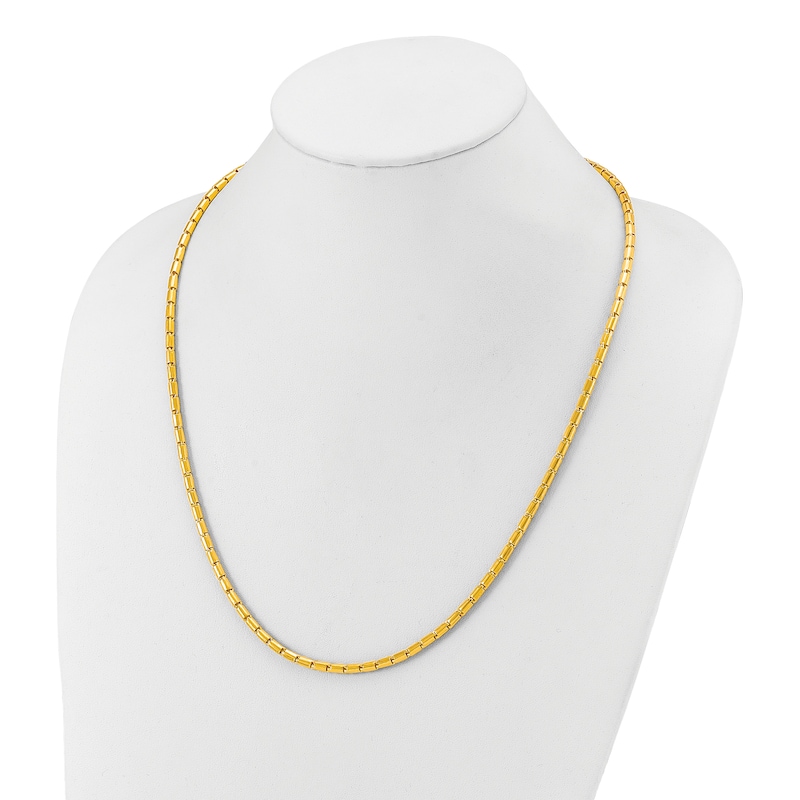 Main Image 3 of High-Polish Barrel Chain Necklace 24K Yellow Gold 20" 3.2mm