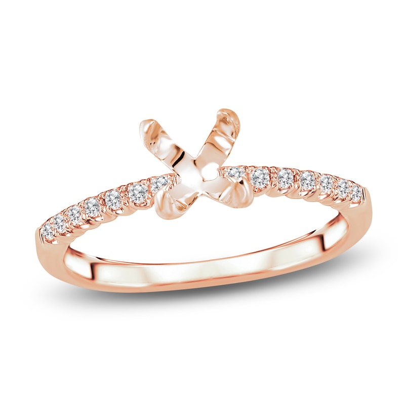 Main Image 1 of Diamond Engagement Ring Setting 1/6 ct tw Round 14K Rose Gold