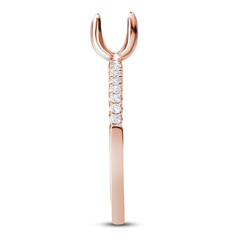 Main Image 3 of Diamond Engagement Ring Setting 1/6 ct tw Round 14K Rose Gold