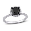 Thumbnail Image 1 of Black & White Diamond Engagement Ring 2 ct tw Round 14K White Gold