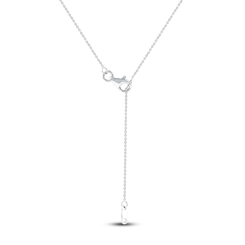 Rectangle-Cut Natural Aquamarine Pendant Necklace 1/8 ct tw 14K White Gold