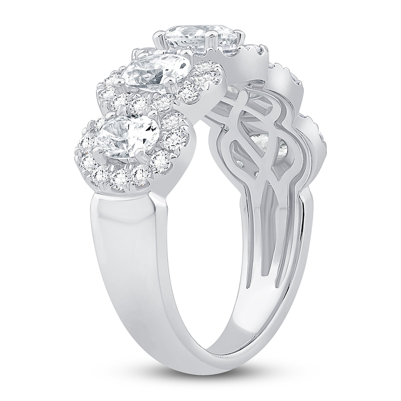 Main Image 2 of Diamond 5-Stone Anniversary Ring 2 ct tw Oval/Round 14K White Gold