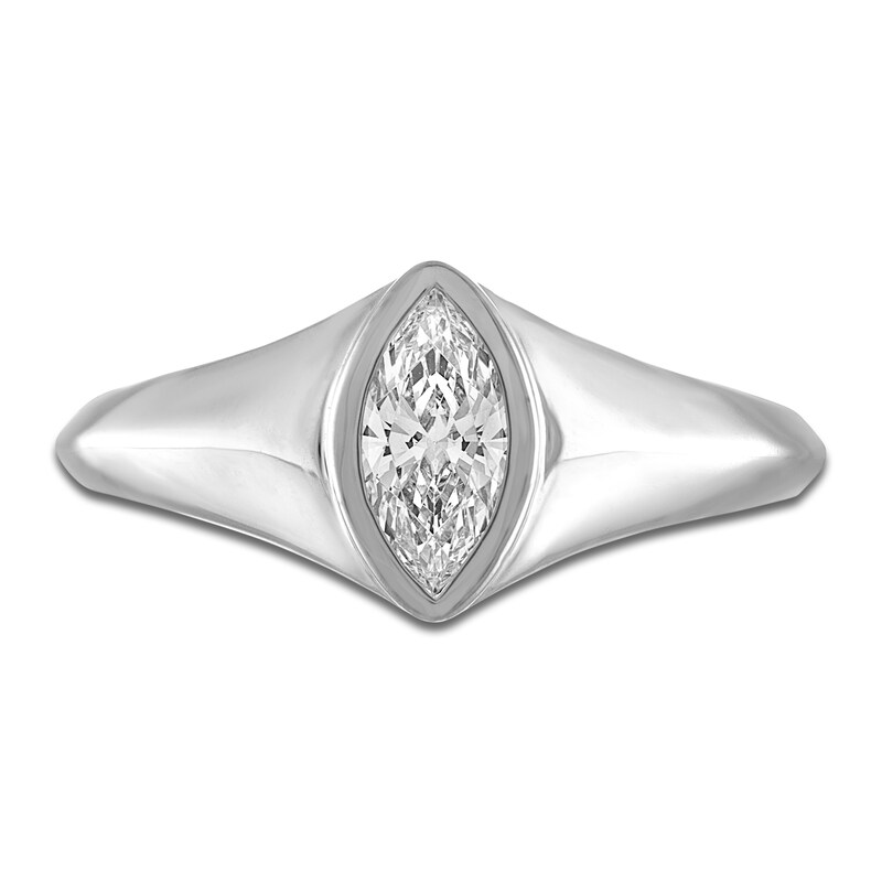 Main Image 3 of Marquise-Cut Diamond Solitaire Ring 1/2 ct tw 14K White Gold 9.4mm