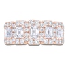 Thumbnail Image 3 of Emerald and Round-Cut Diamond Anniversary Band 2 ct tw 14K Rose Gold