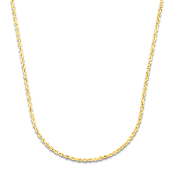 High-Polish Glitter Rope Chain 14K Yellow Gold 16" 1.8mm