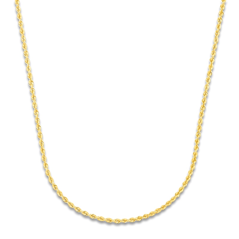Main Image 1 of High-Polish Glitter Rope Chain 14K Yellow Gold 16" 1.8mm